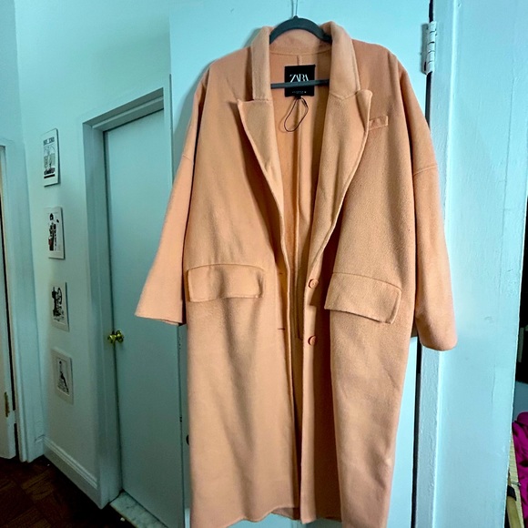 Zara oversized tangerine coat - Picture 2 of 3
